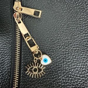 Gold Heart Evil Eye Diaper Bag Charm Key-fob Charm Keychain